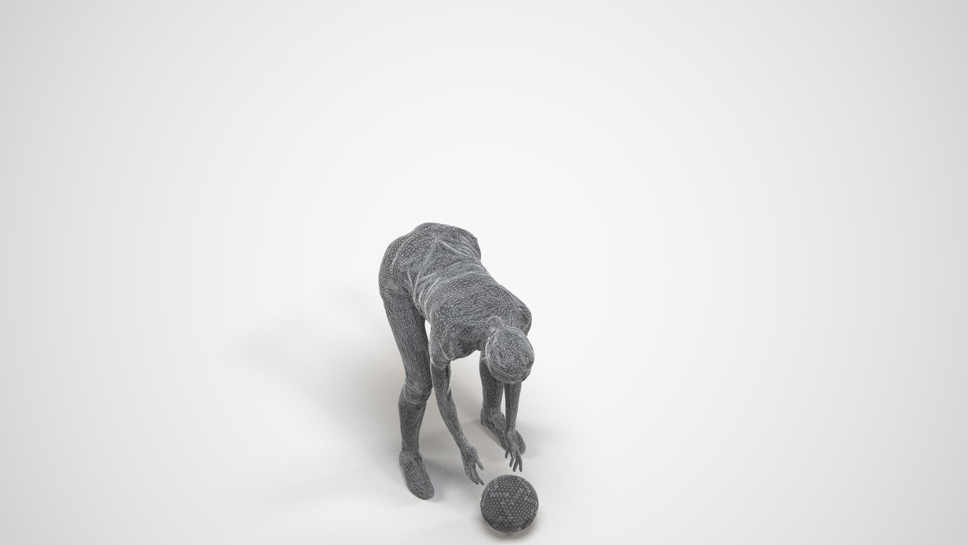 realistic 3D people woman sport, render-ready for V-Ray and Corona, FBX OBJ, wireframe three-quarter view