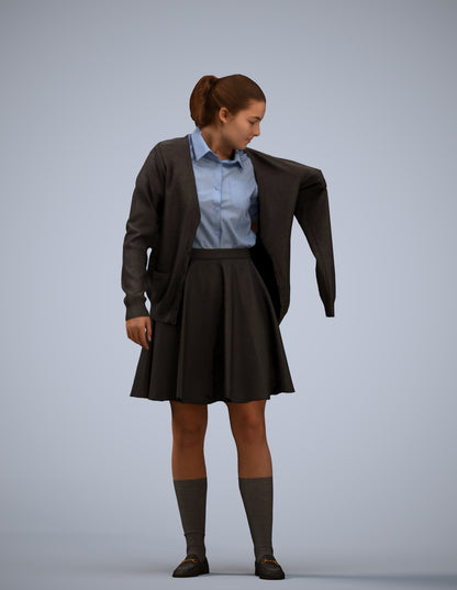 scanned 3D girl kids, photogrammetry people for Enscape and V-Ray