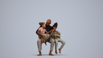 realistic 3D human girl casual kids, archviz people FBX OBJ for Blender, standing pose render