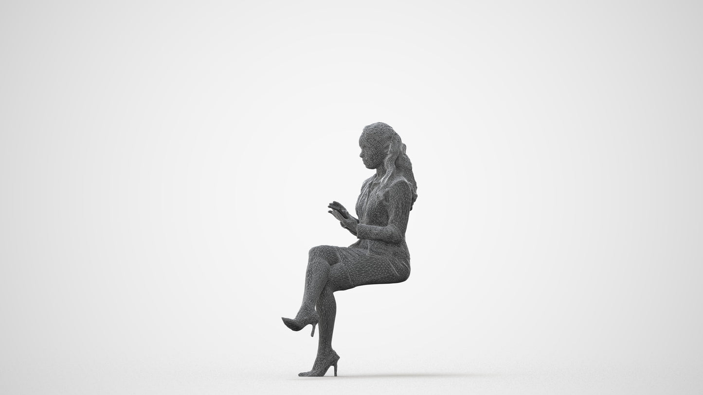 realistic 3D woman business, scanned archviz people for Blender and 3ds Max, square thumbnail