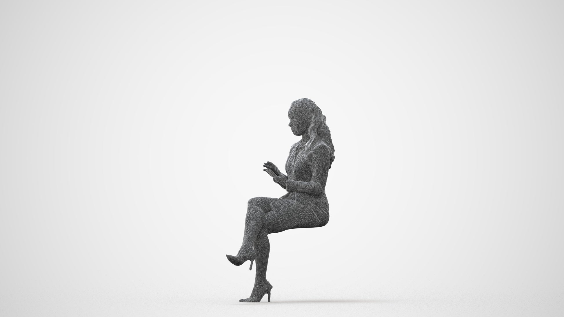 realistic 3D woman business, scanned archviz people for Blender and 3ds Max, square thumbnail