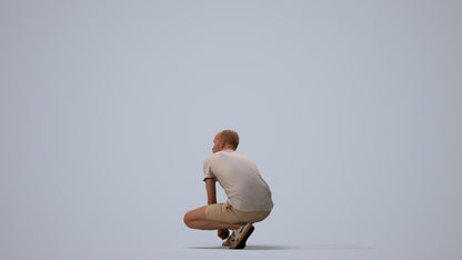 scanned 3D man casual standing, photogrammetry people for Enscape and V-Ray, three-quarter view render