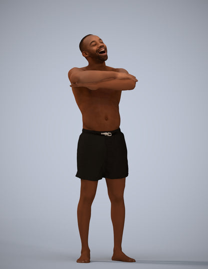 realistic 3D people man pool, render-ready for V-Ray and Corona, FBX OBJ