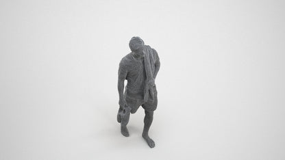 realistic 3D people man casual pool, render-ready for V-Ray and Corona, FBX OBJ, wireframe three-quarter view
