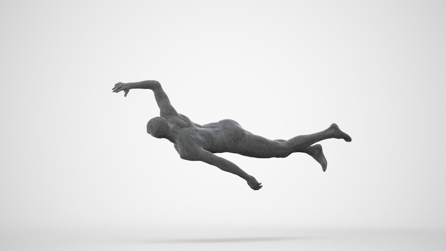 realistic 3D people man sport pool, render-ready for V-Ray and Corona, FBX OBJ, square thumbnail