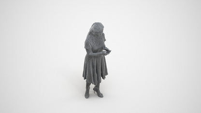 photogrammetry 3D woman casual standing, realistic human model archviz FBX, wireframe three-quarter view