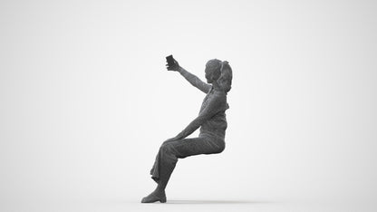 3D people model woman casual sitting, scanned human for 3ds Max rendering, square thumbnail