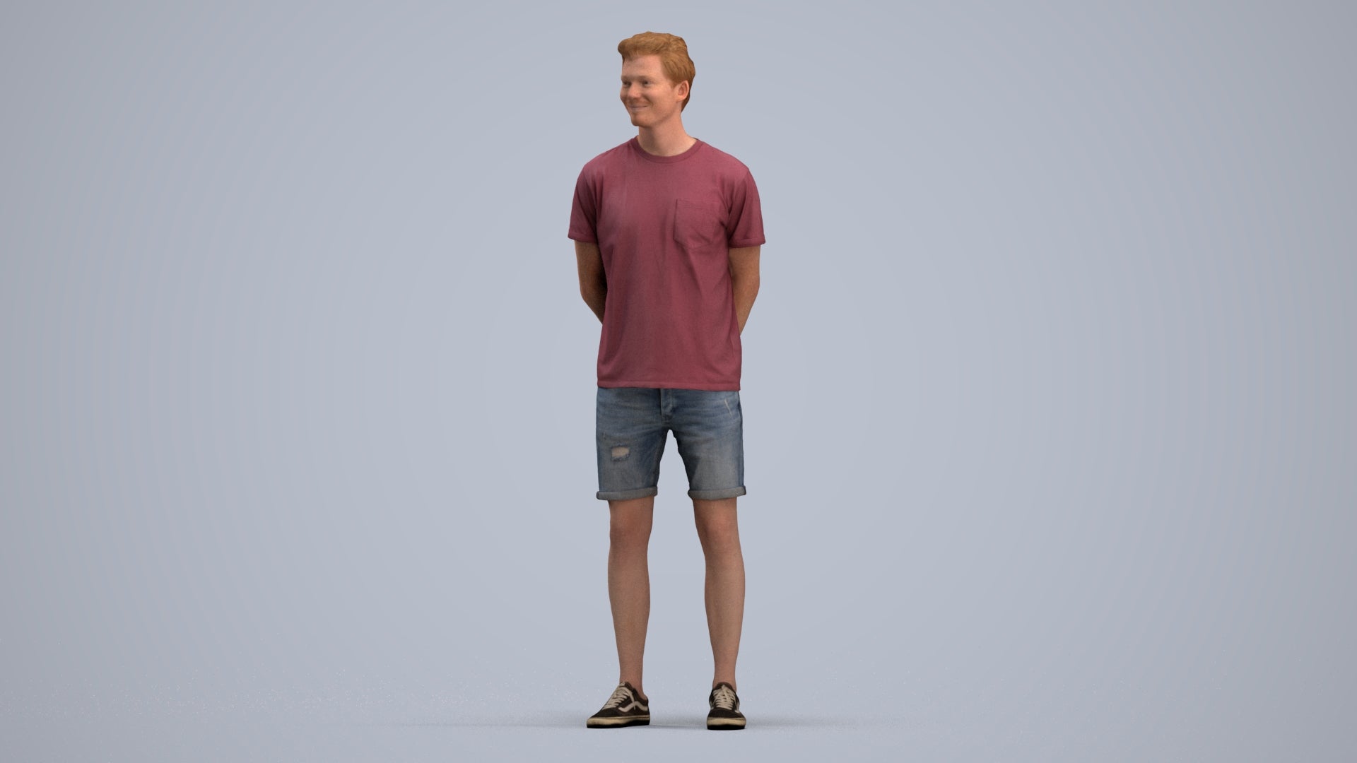 photogrammetry 3D man casual standing, realistic human model archviz FBX, standing pose render