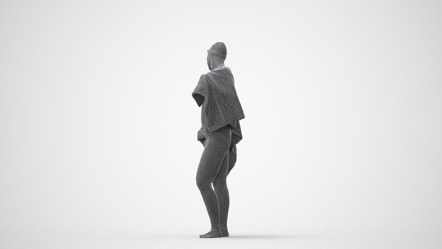 scanned 3D woman pool, photogrammetry people for Enscape and V-Ray, square thumbnail
