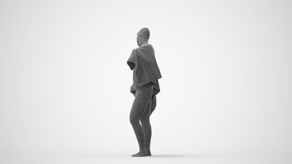 scanned 3D woman pool, photogrammetry people for Enscape and V-Ray, square thumbnail