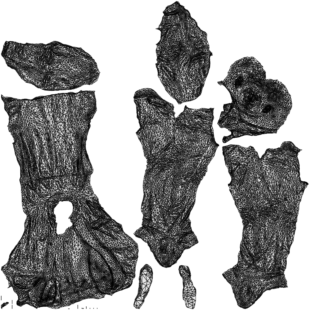 3D people model man casual standing, scanned human for 3ds Max rendering, wireframe top-down view