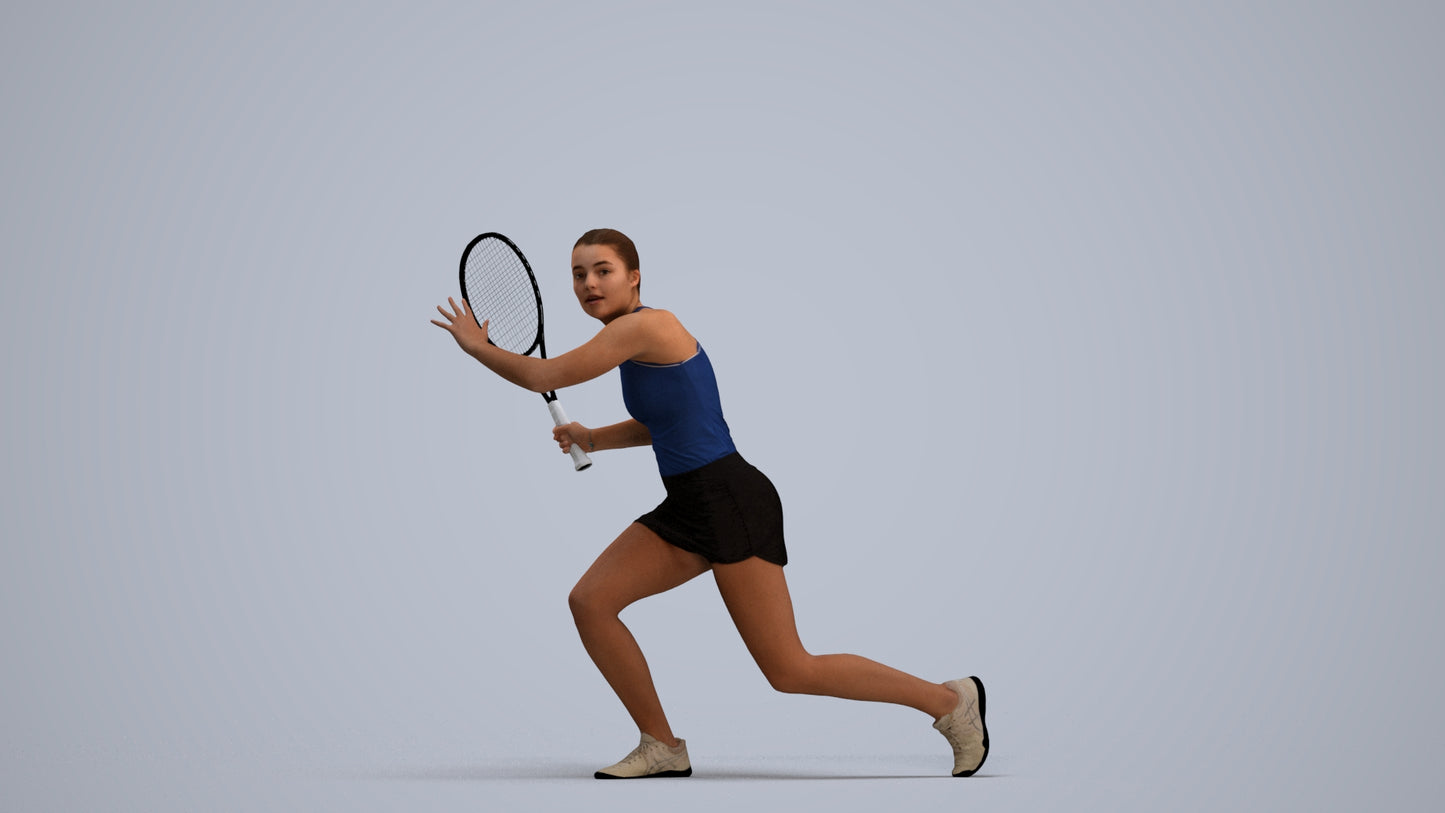 realistic 3D human girl sport, archviz people FBX OBJ for Blender, standing pose render