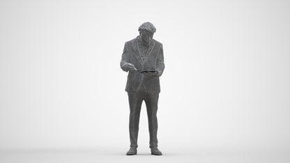 realistic 3D man business, scanned archviz people for Blender and 3ds Max, three-quarter front view render