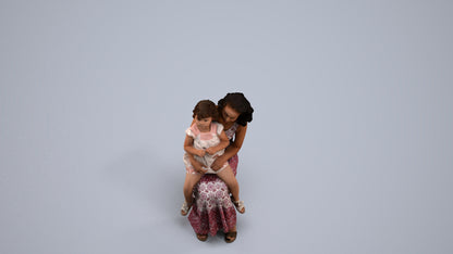 3D scanned boy kids casual, photorealistic archviz people for Enscape and SketchUp, back view render