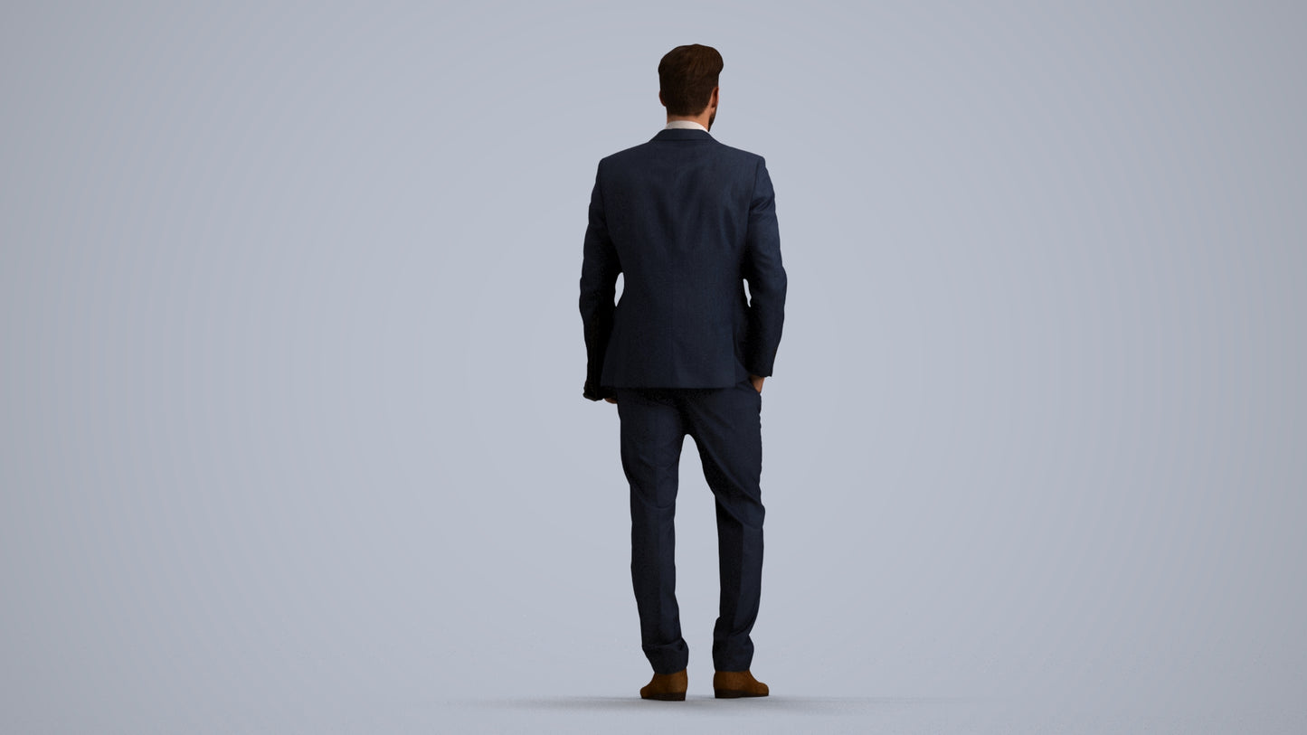 realistic 3D people man business, render-ready for V-Ray and Corona, FBX OBJ, front view render