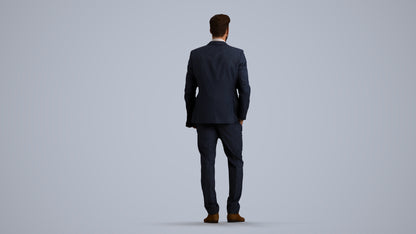 realistic 3D people man business, render-ready for V-Ray and Corona, FBX OBJ, front view render