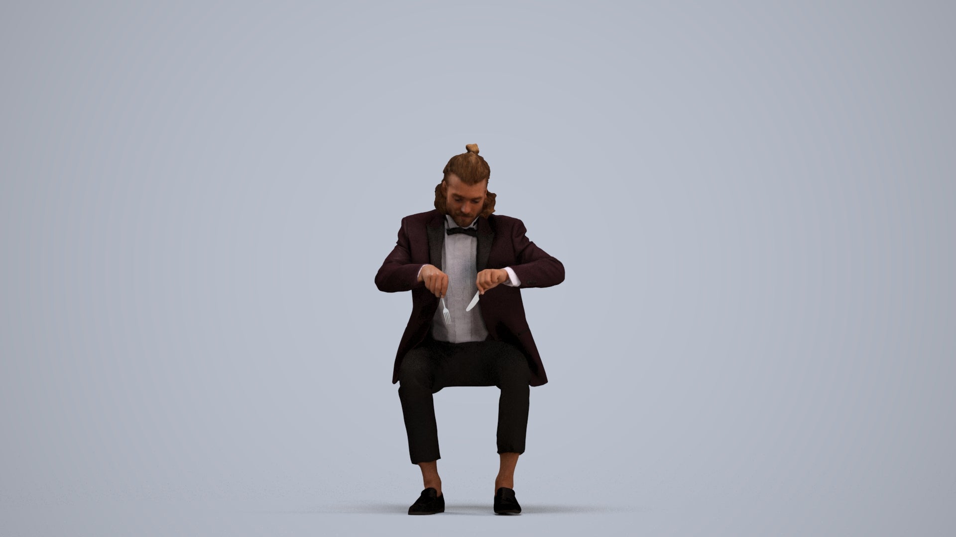 3D scanned man formalaffairs casual, photorealistic archviz people for Enscape and SketchUp, standing pose render