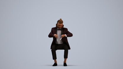 3D scanned man formalaffairs casual, photorealistic archviz people for Enscape and SketchUp, standing pose render