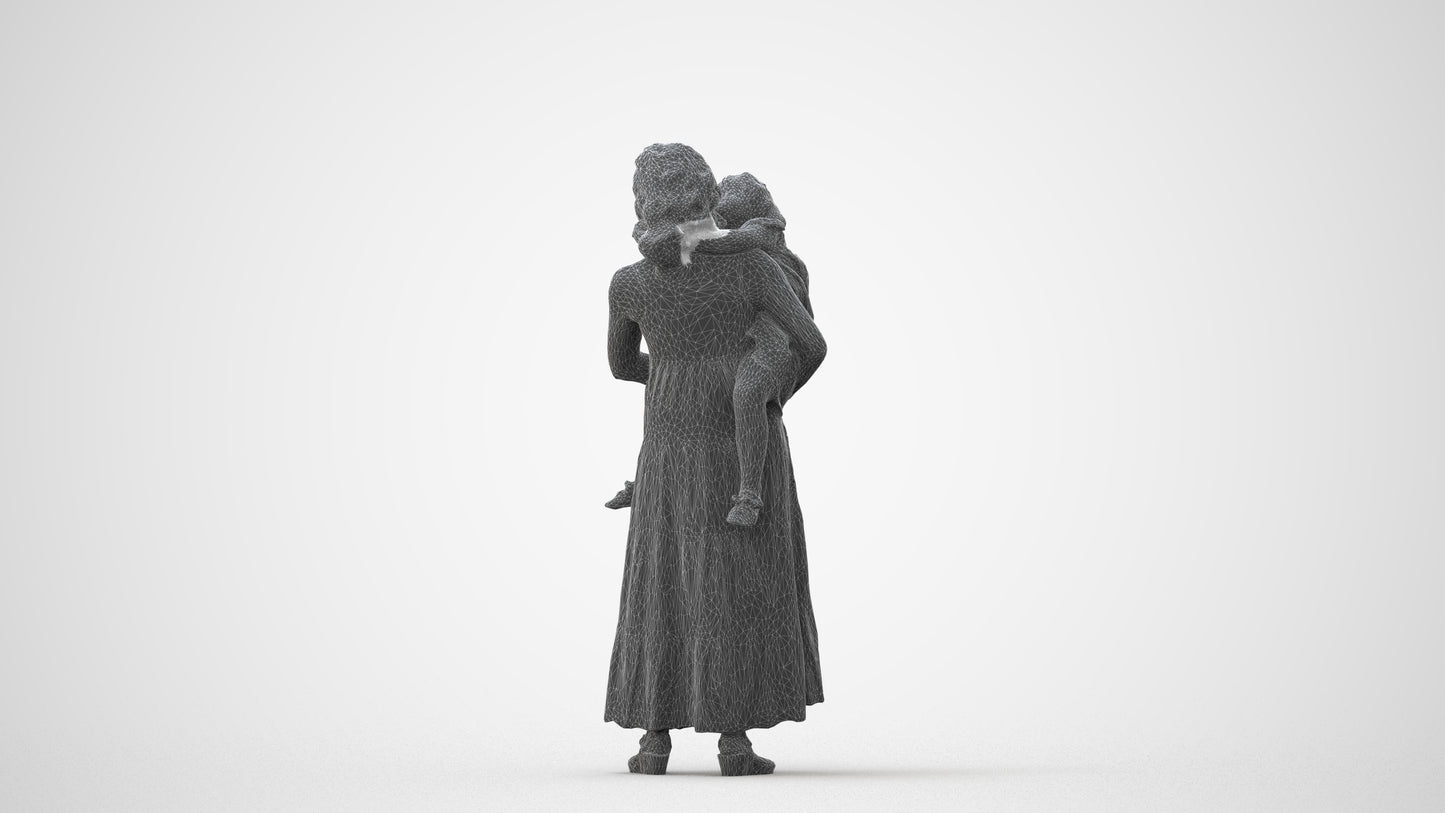 3D people model girl casual kids, scanned human for 3ds Max rendering, square thumbnail