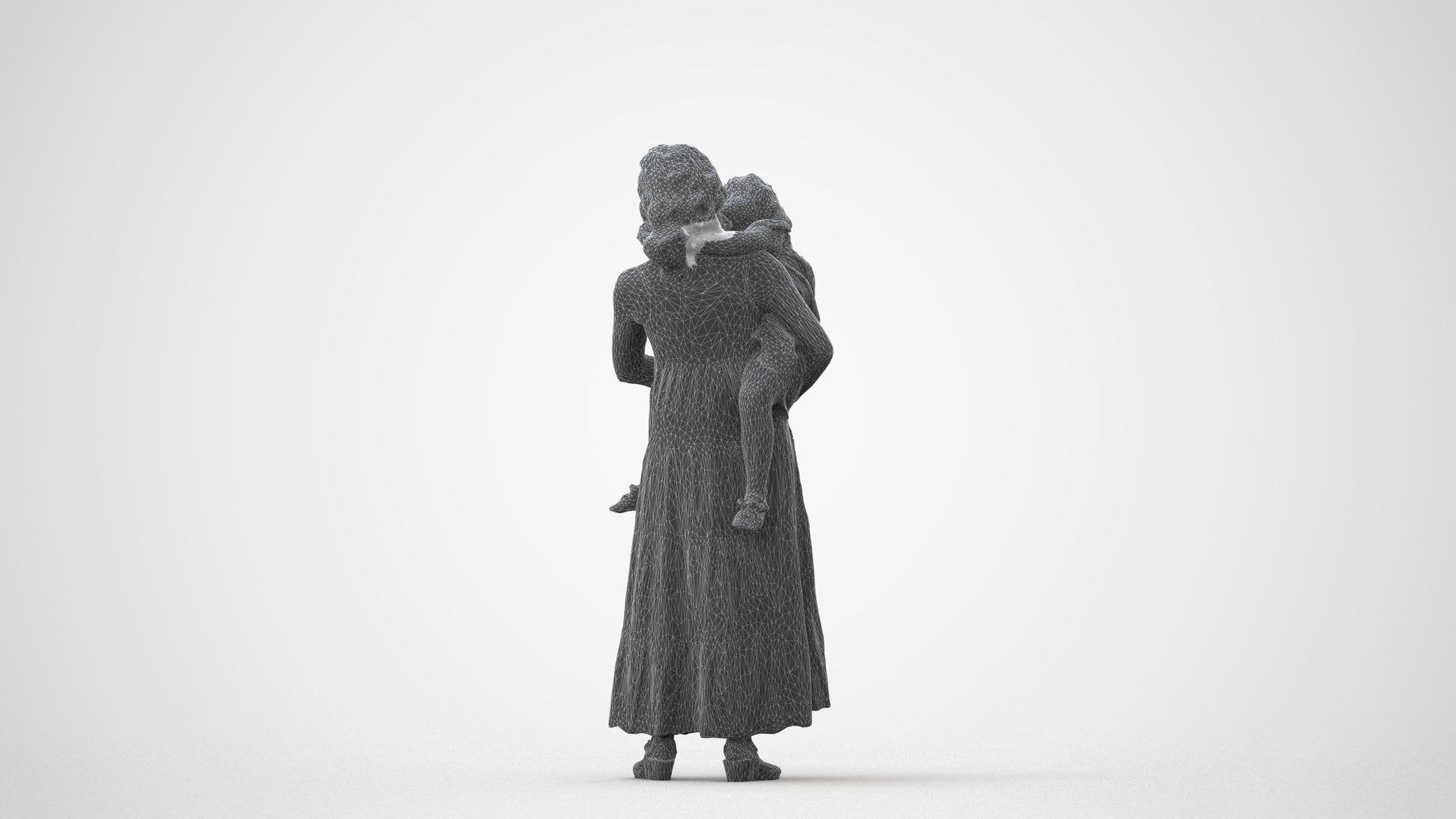 3D people model girl casual kids, scanned human for 3ds Max rendering, square thumbnail