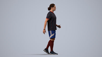 photogrammetry 3D man sport, realistic human model archviz FBX, side view render