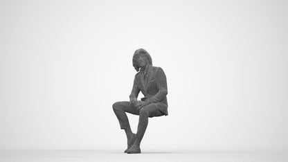 realistic 3D human man business, archviz people FBX OBJ for Blender, wireframe back view