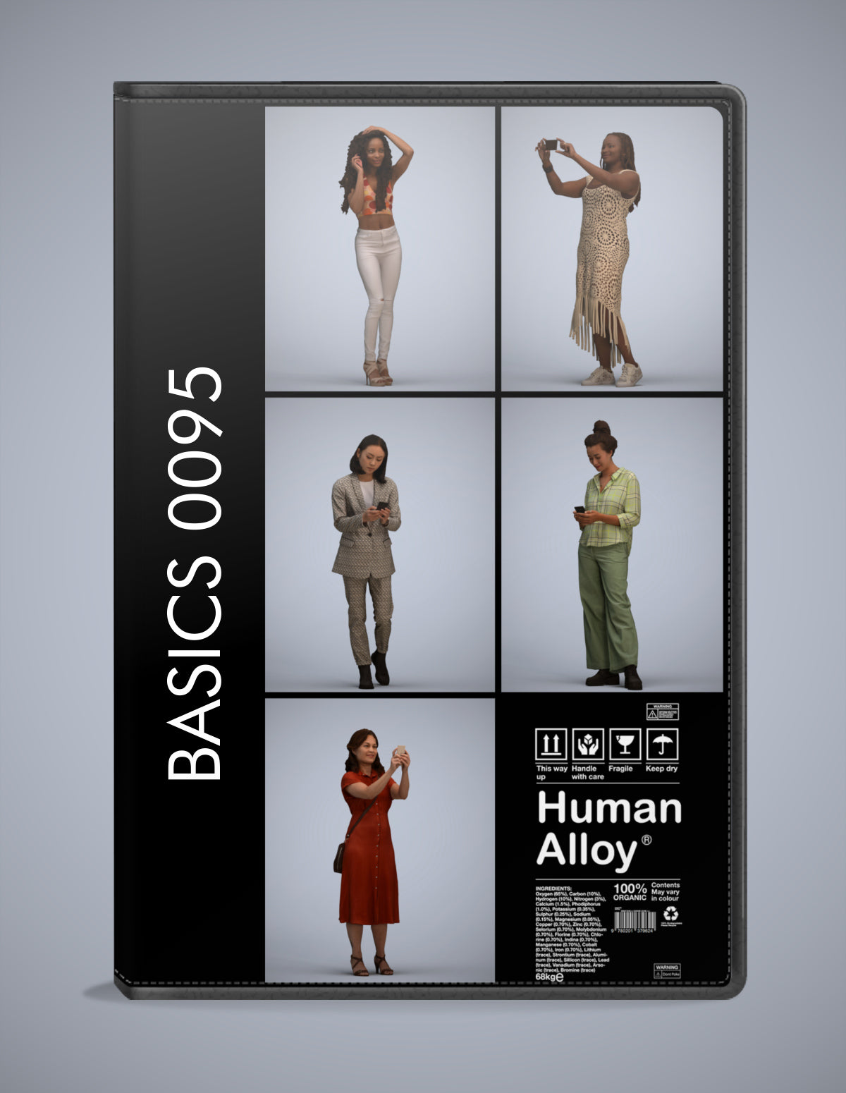 3D human models standing bundle, 5 photogrammetry scanned people for archviz