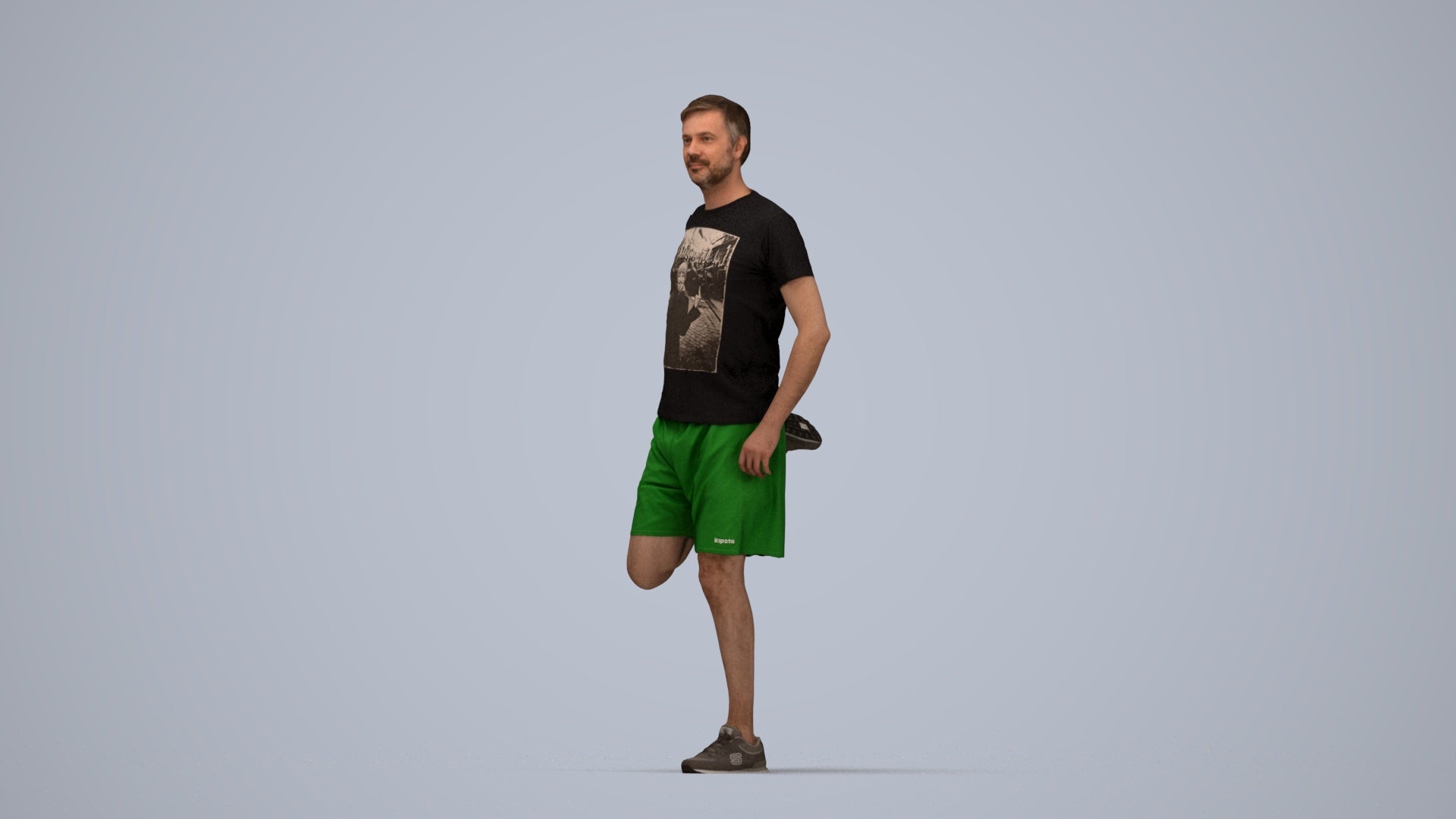realistic 3D people man standing, render-ready for V-Ray and Corona, FBX OBJ, top-down view render