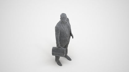 realistic 3D man business, scanned archviz people for Blender and 3ds Max, wireframe three-quarter view