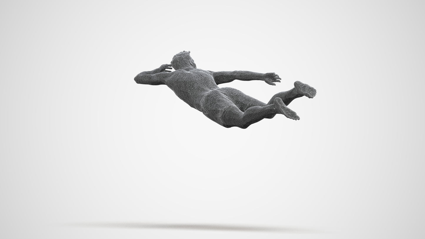 realistic 3D people man sport pool, render-ready for V-Ray and Corona, FBX OBJ, wireframe front view