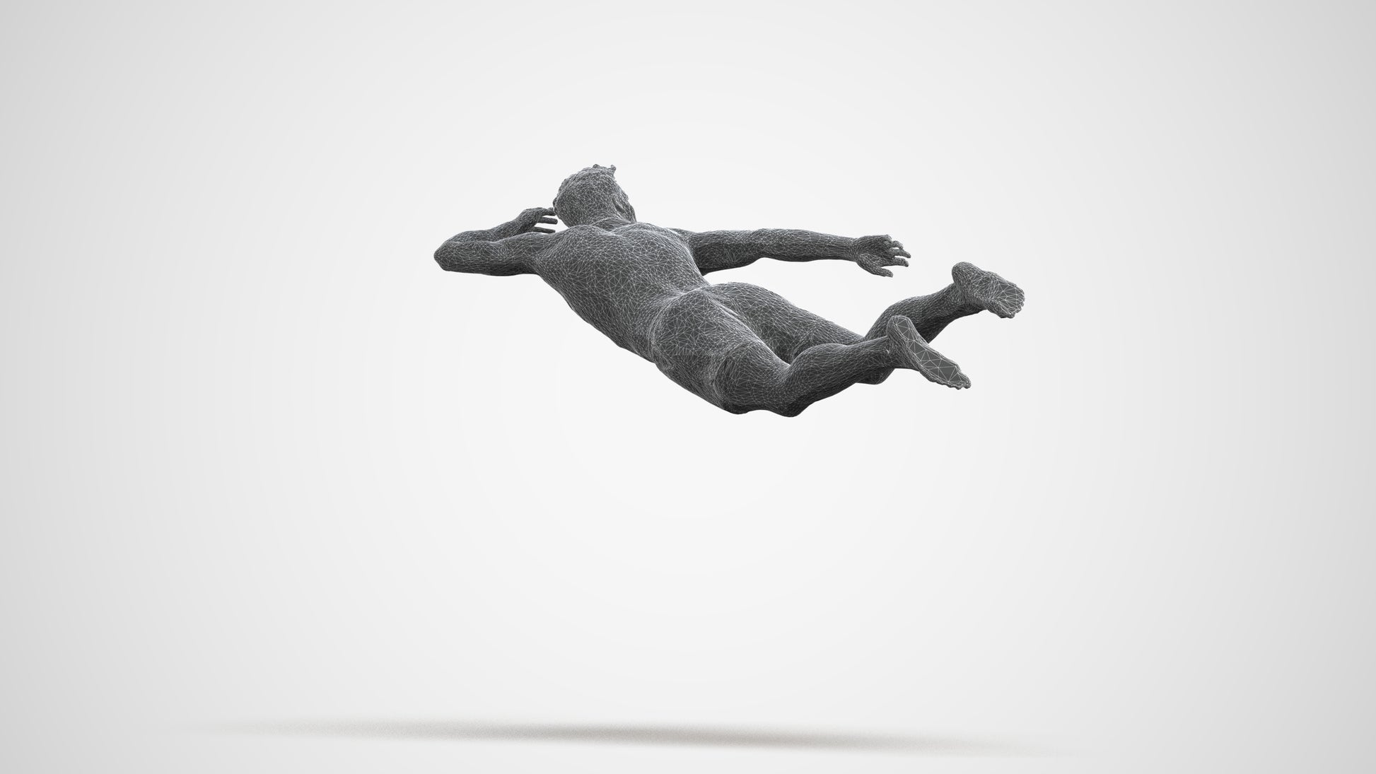 realistic 3D people man sport pool, render-ready for V-Ray and Corona, FBX OBJ, wireframe front view