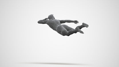 realistic 3D people man sport pool, render-ready for V-Ray and Corona, FBX OBJ, wireframe front view