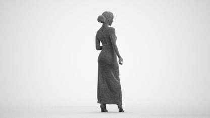 realistic 3D human woman formal formalaffairs, archviz people FBX OBJ for Blender, wireframe front view