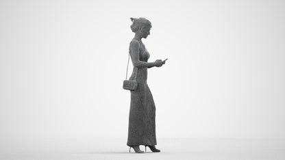 realistic 3D woman formal formalaffairs, scanned archviz people for Blender and 3ds Max, wireframe side view