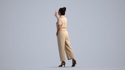 photogrammetry 3D woman business standing, realistic human model archviz FBX, front view render