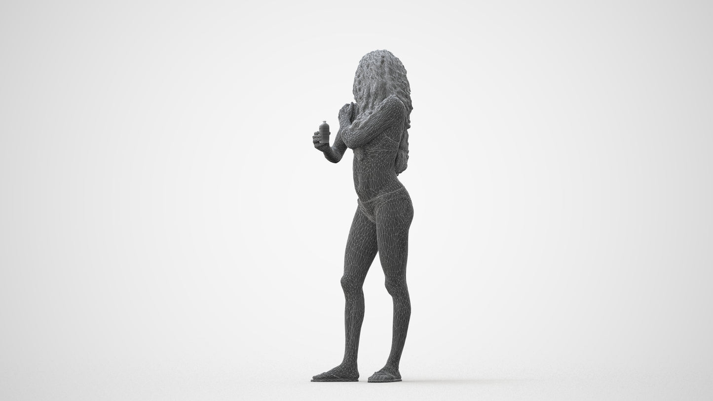 3D scanned woman pool, photorealistic archviz people for Enscape and SketchUp, square thumbnail
