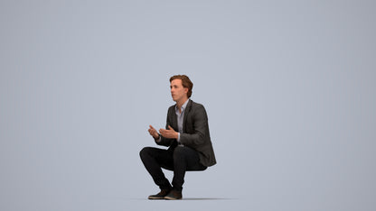 realistic 3D people man business, render-ready for V-Ray and Corona, FBX OBJ, top-down view render