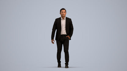 photogrammetry 3D man business, realistic human model archviz FBX, standing pose render