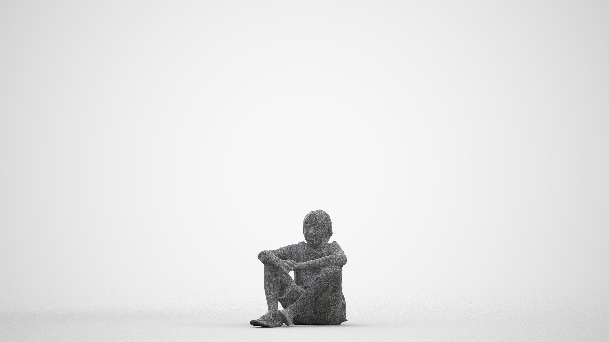 photogrammetry 3D boy kids, realistic human model archviz FBX, three-quarter front view render