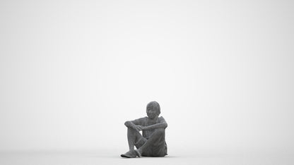 photogrammetry 3D boy kids, realistic human model archviz FBX, three-quarter front view render