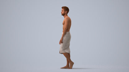 photogrammetry 3D man sport, realistic human model archviz FBX, three-quarter view render