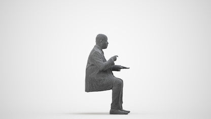 realistic 3D people man business, render-ready for V-Ray and Corona, FBX OBJ, wireframe side view