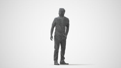 3D scanned man standing casual, photorealistic archviz people for Enscape and SketchUp, square thumbnail