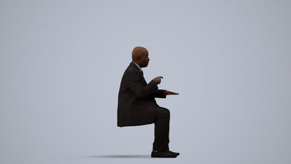 realistic 3D people man business, render-ready for V-Ray and Corona, FBX OBJ, side view render