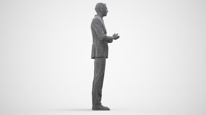 realistic 3D human man business, archviz people FBX OBJ for Blender, wireframe side view