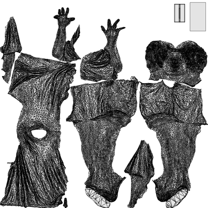 3D human model man casual standing, photogrammetry scanned person for archviz, wireframe top-down view