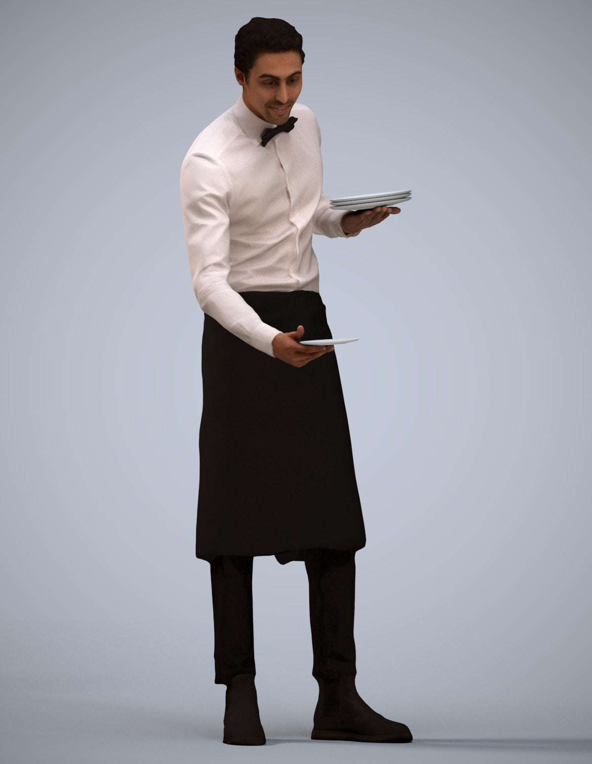 realistic 3D man hospitality, scanned archviz people for Blender and 3ds Max