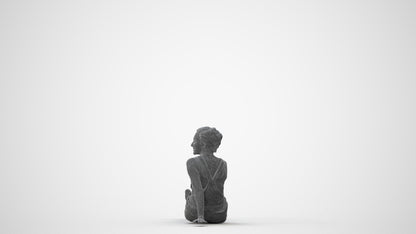 realistic 3D people woman casual sitting, render-ready for V-Ray and Corona, FBX OBJ, square thumbnail