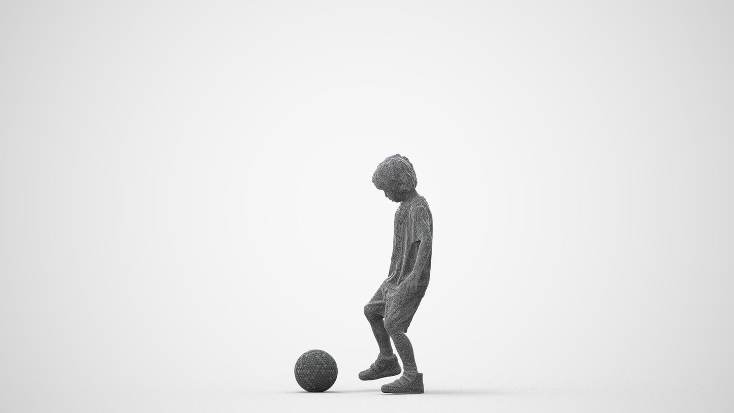 realistic 3D boy casual kids, scanned archviz people for Blender and 3ds Max, square thumbnail