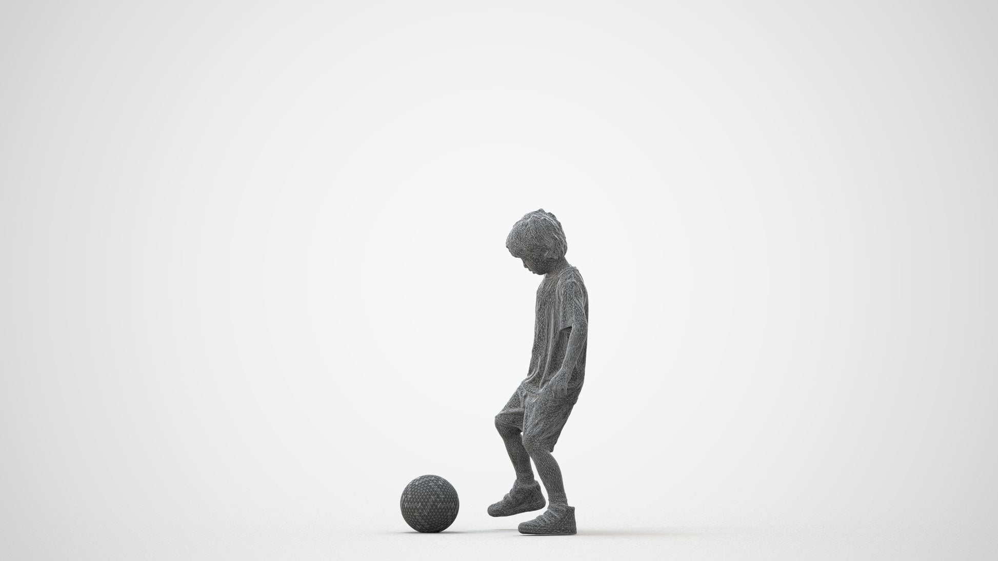 realistic 3D boy casual kids, scanned archviz people for Blender and 3ds Max, square thumbnail
